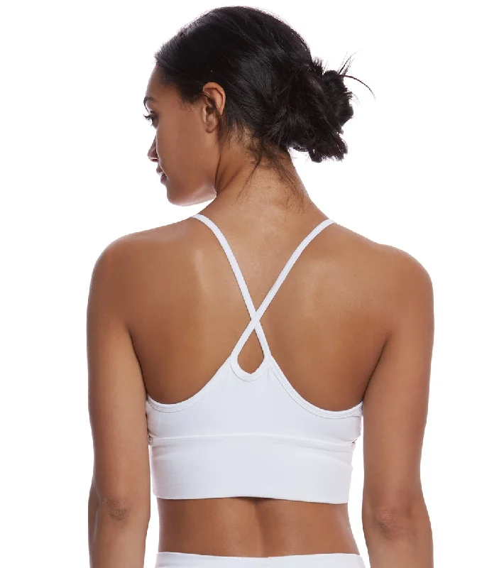 Women's Trendy Garments Hard Tail X Side Middy Yoga Sports Bra White