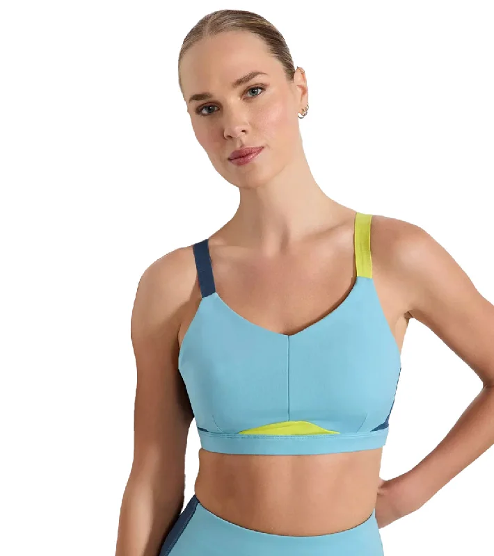 Vintage-Inspired Garments MPG Sport Vital Paneled Medium Support Mesh Back Bra Reef Waters