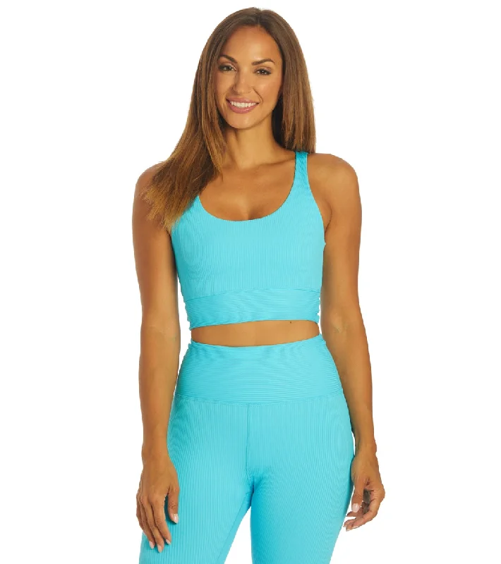 Women's Chic Outerwear Outfit Year of Ours Ribbed Gym Bra Pisces Blue