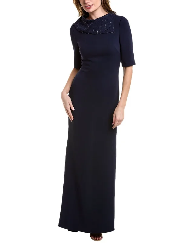 Comfortable Women's Apparel Badgley Mischka Twinkle Collar Gown