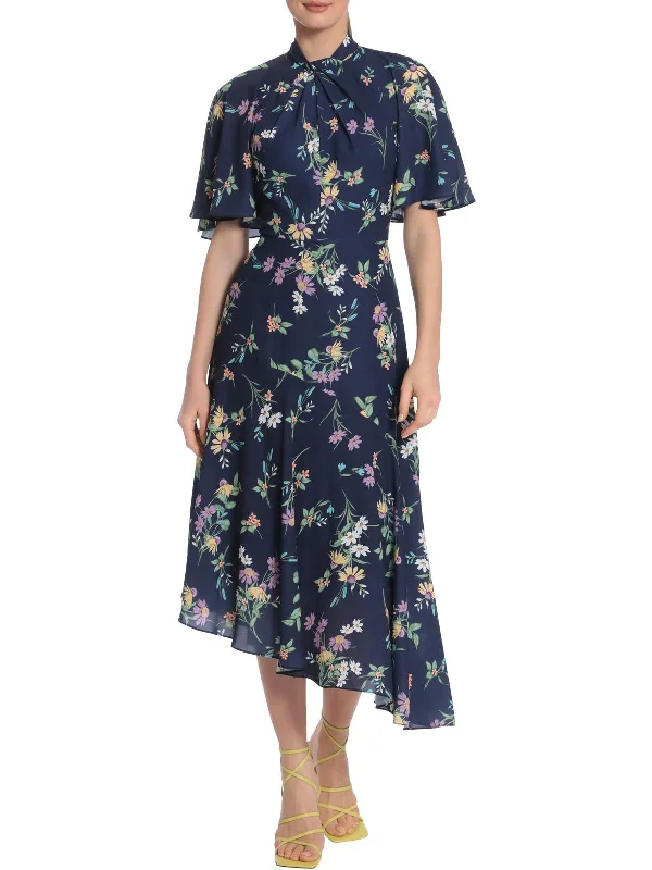 Trendy Athleisure Clothing For Women Womens Floral Calf Midi Dress