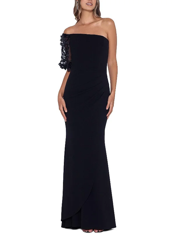 Women's Elegant Evening Attire Womens Pleated Long Evening Dress