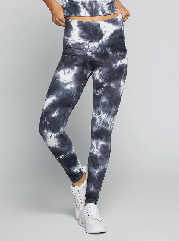 Women's Formal Clothes Grey Tie Dye Eudora Active Leggings