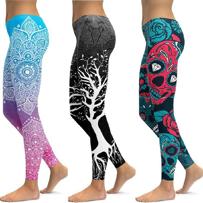 Women's Comfortable Clothes For Weekends LI-FI Print Yoga Pants Women Unique Fitness Leggings Workout Sports Running Leggings Sexy Push Up Gym Wear Elastic Slim Pants