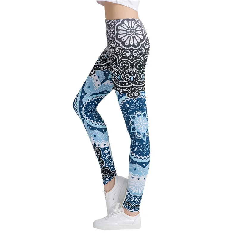 Women's Casual Wear Clothes yoga pants Women Fitness Leggings Legging Aztec Round Ombre Printing Leggins Female Legins Sexy Pants High Waist Trouser