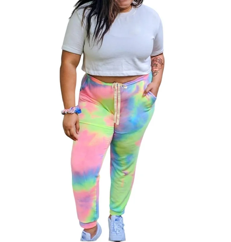 Women's Clothes For Work Babe Tie Dye Joggers In Multicolor