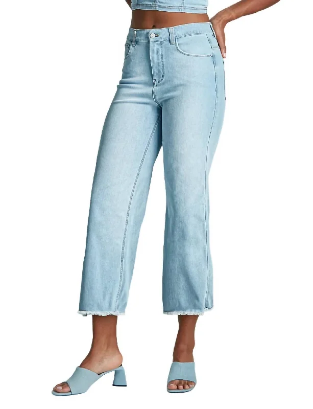 Women's Vintage Garments Do It All Denim High-Rise Cropped Wide Leg Jean In Washed Indigo