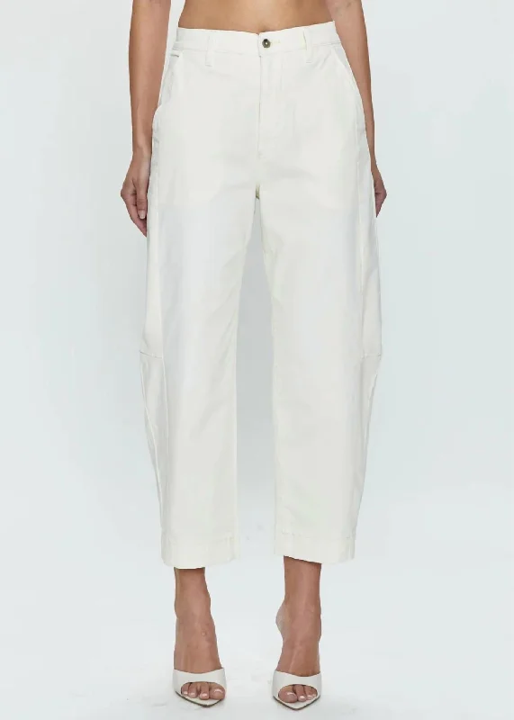 Women's Evening Attire Eli Arched Trouser In Eggshell