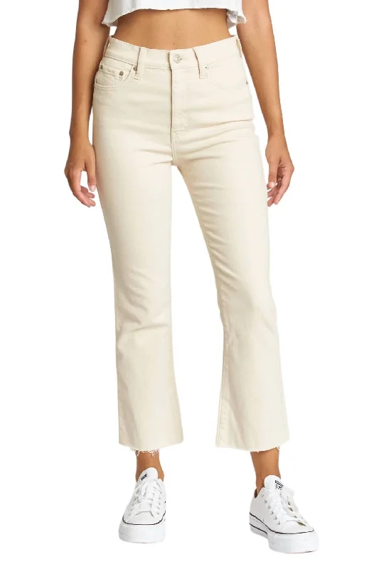 Women's Relaxed Clothes Jeans Raw Cut High In Vanilla