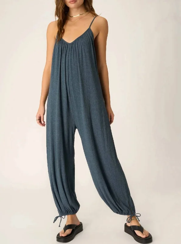 Women's Relaxed Outfit Let's Bounce Jumpsuit In Oceanic Teal