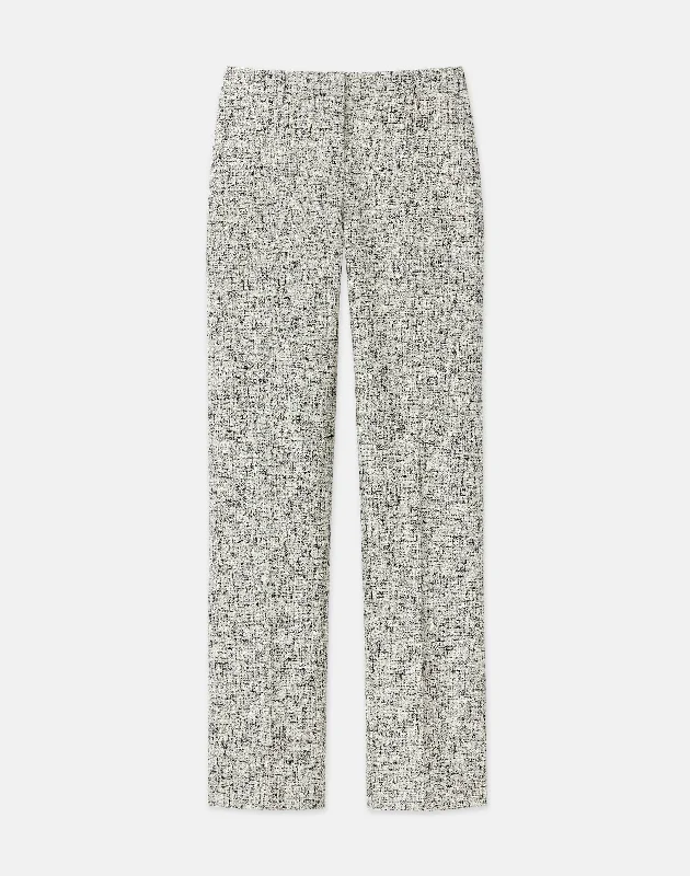 Women's Holiday Outfit Linen-Cotton Boucl?? Tweed Gates Pant