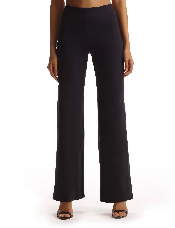 Affordable Fashion Clothing For Women Neoprene Wide Leg Pants In Black