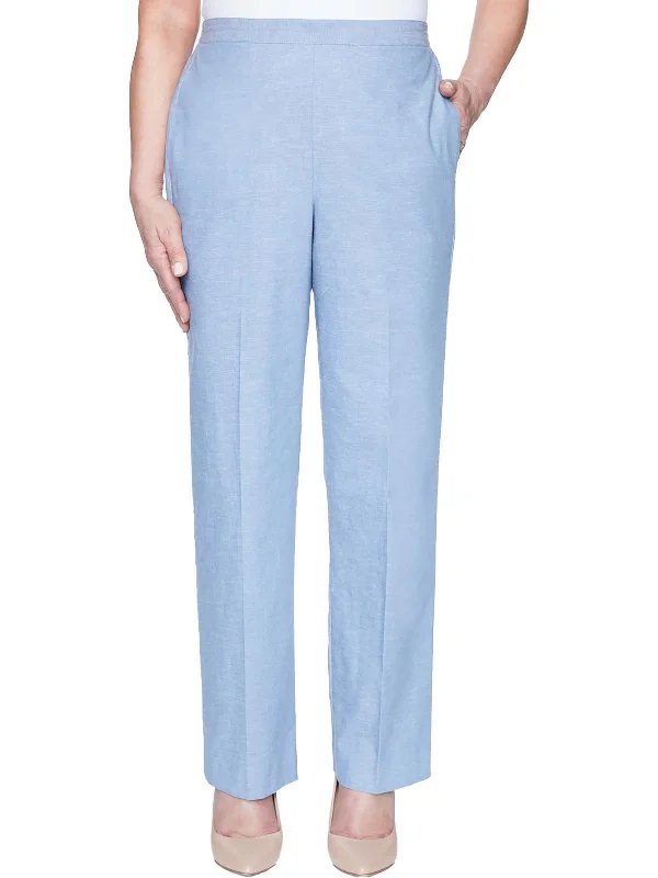 Women's Wardrobe Apparel Plus Womens Chambray Straight Leg Pants