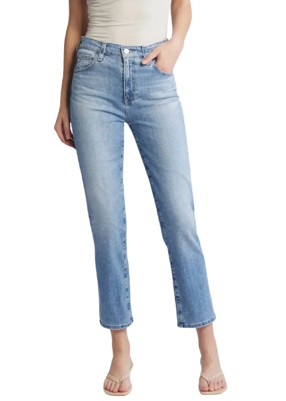 Women's Office Outfit Saige Ankle Straight Leg Crop Jeans In 22 Years Whisper