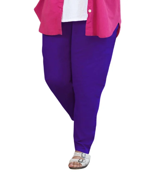 Modern Women's Attire Tailored Stretch Twill Pants - Plus Size In Acai