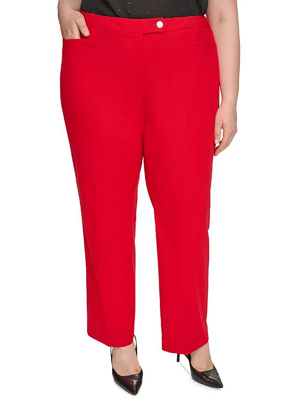 Women's Fashion-Forward Apparel Womens Mid-Rise Office Straight Leg Pants